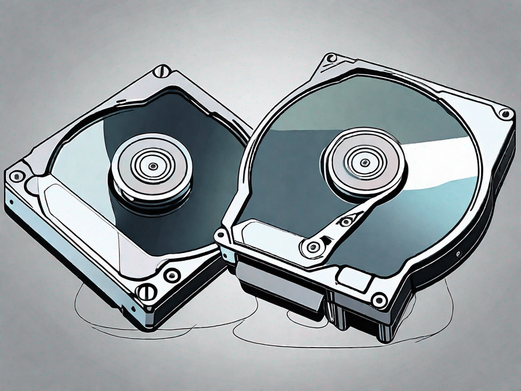 Two identical hard disk drives side by side
