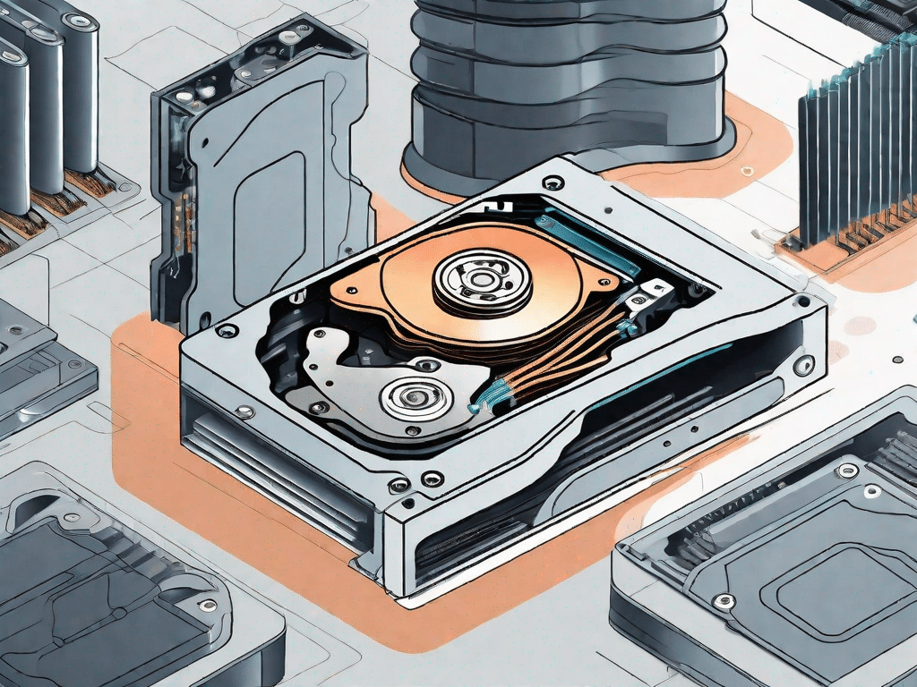 A computer hard drive being dissected