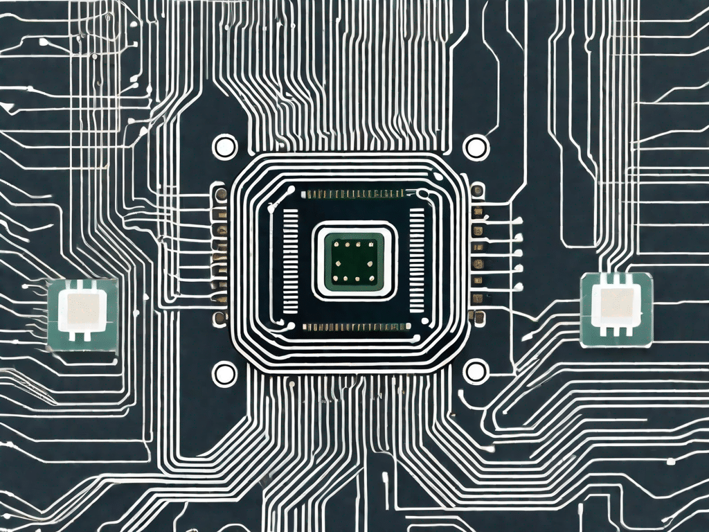 A pram memory chip with visible circuits and pathways