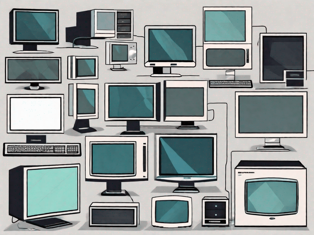 A variety of computer monitors