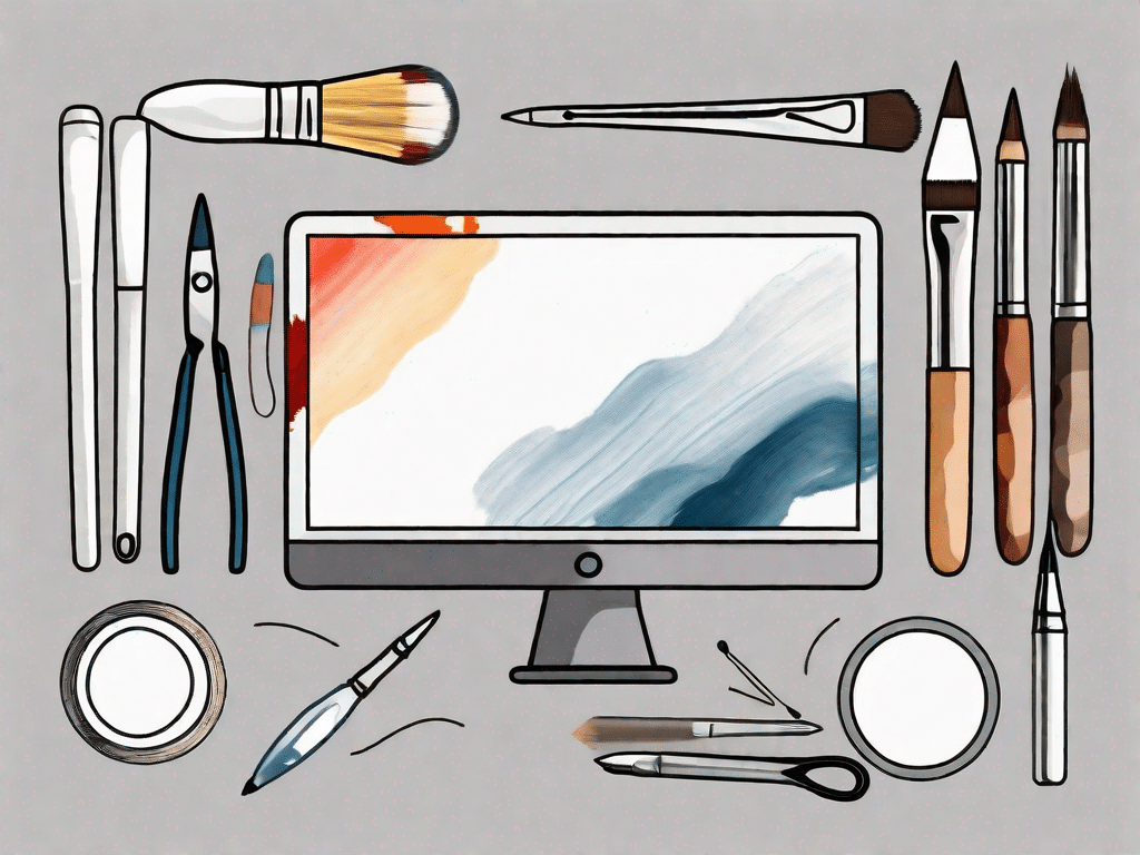 A blank canvas with various tools like a stylus
