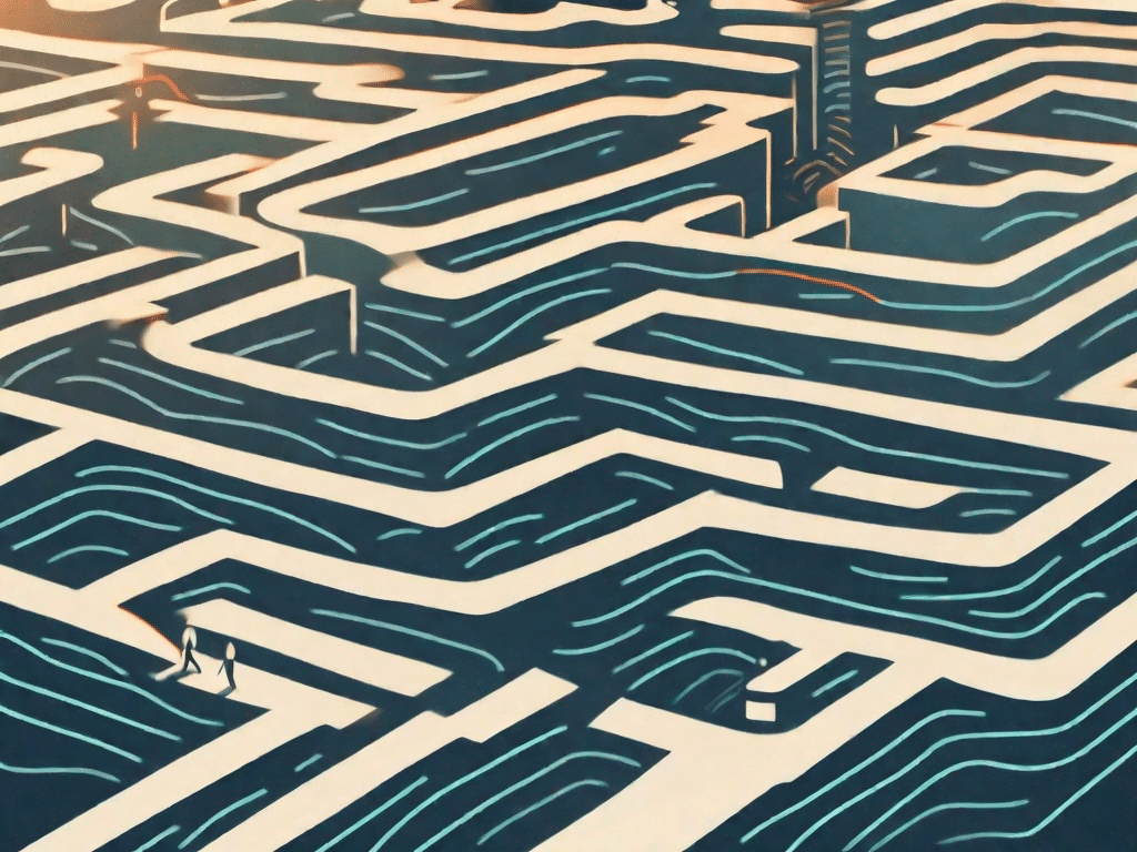 A maze with various paths