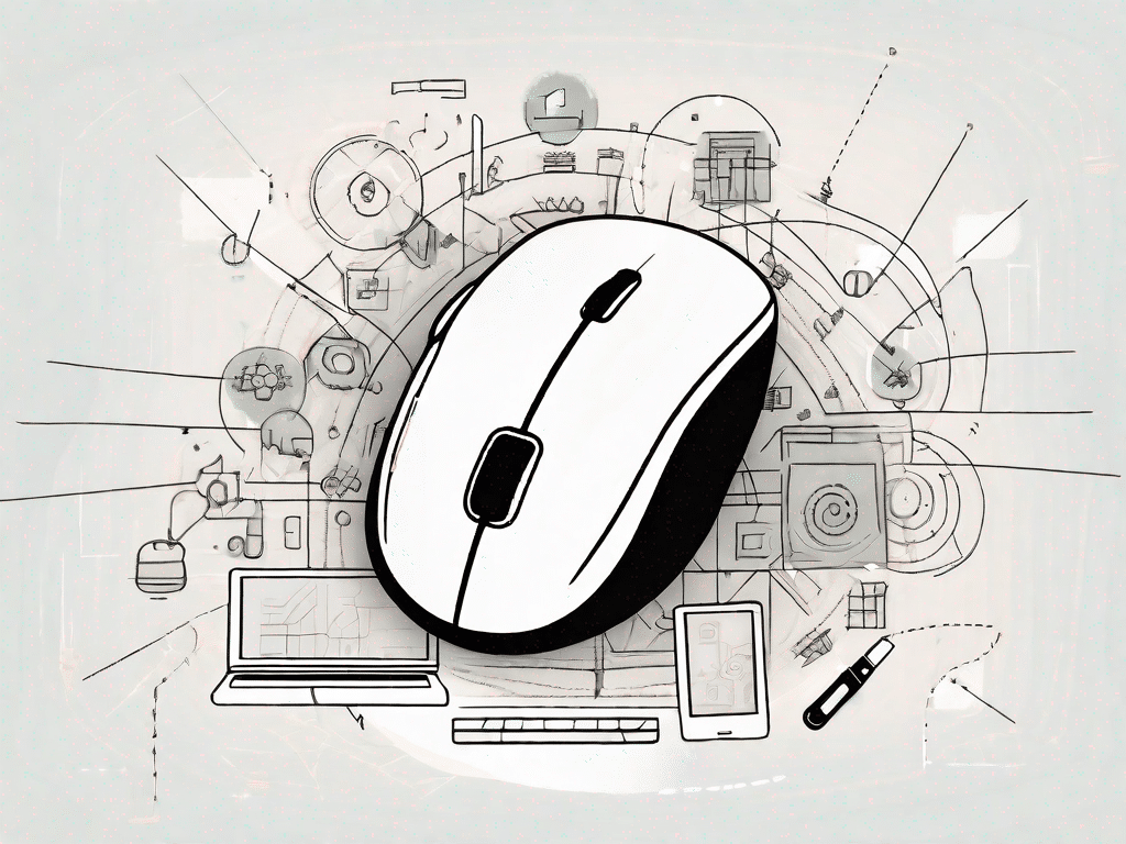 A computer mouse with an exaggerated right-click button