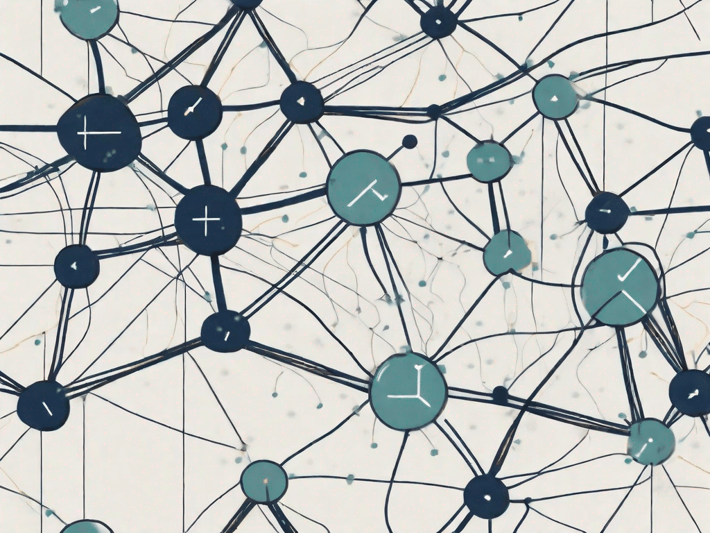 A complex network of interconnected nodes or points