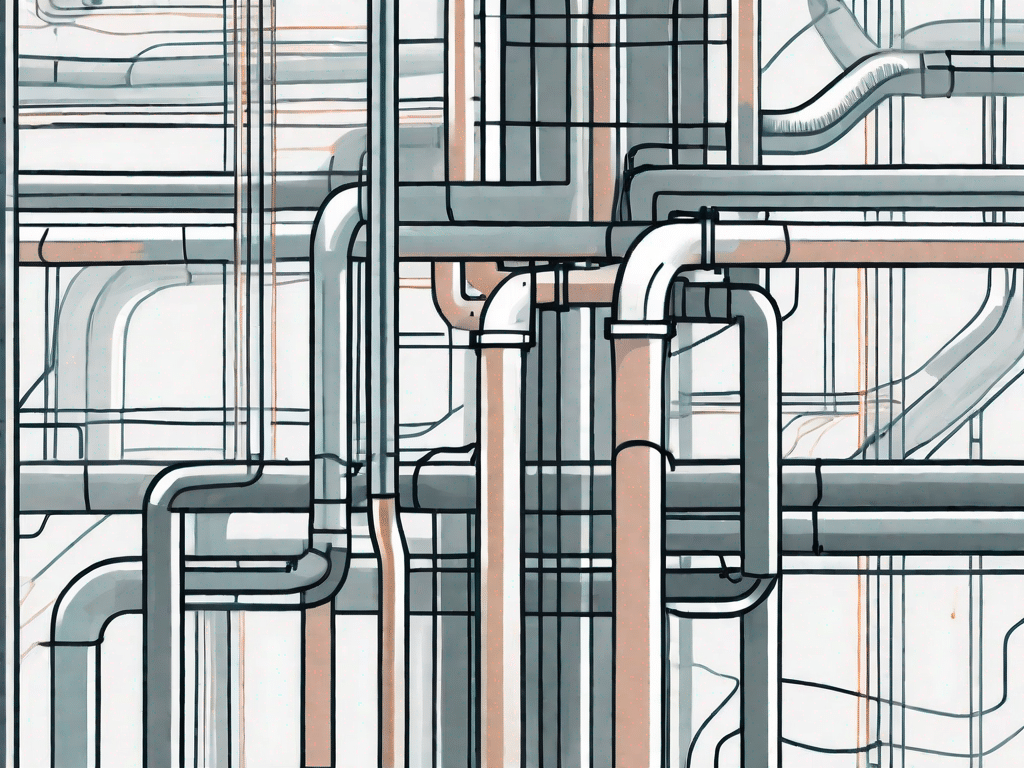 A complex network of intertwined pipes