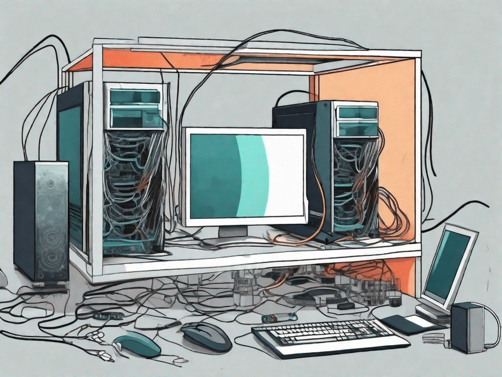 A computer being disassembled and then reassembled