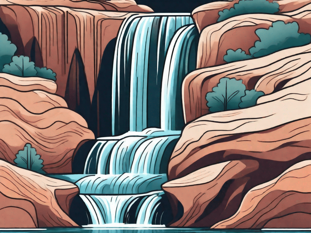 A cascading waterfall
