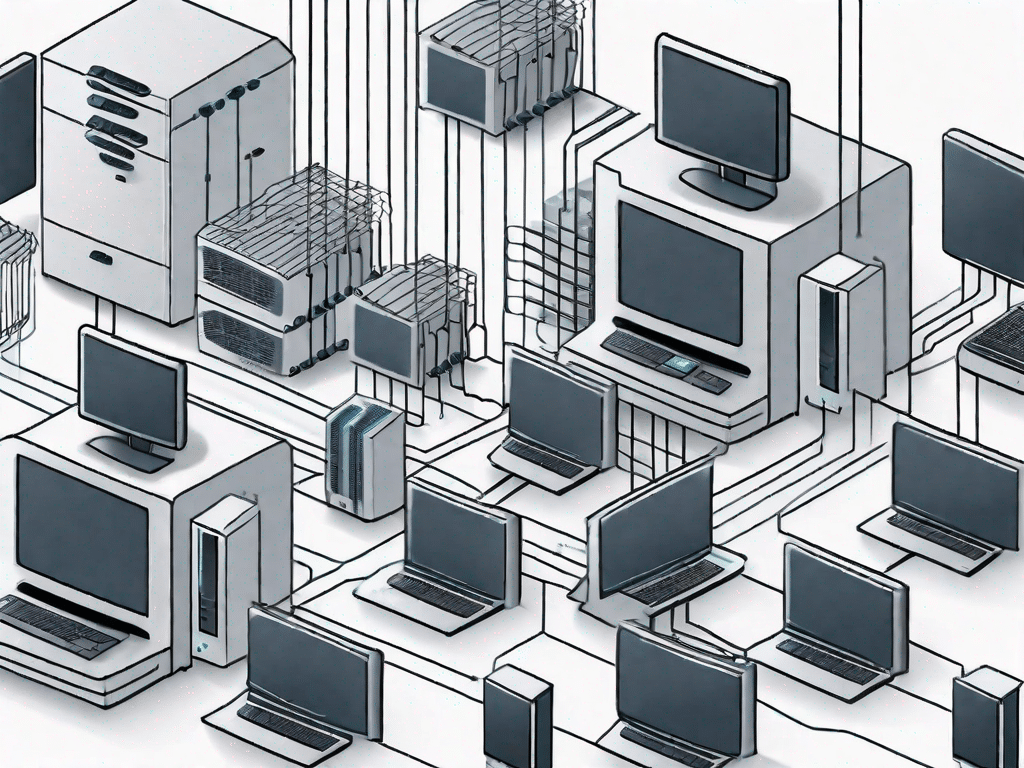 A network of interconnected computers and servers