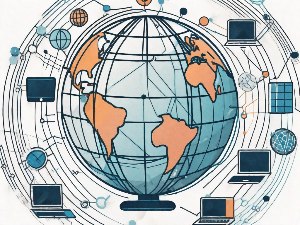 A globe with various interconnected lines symbolizing the world wide web