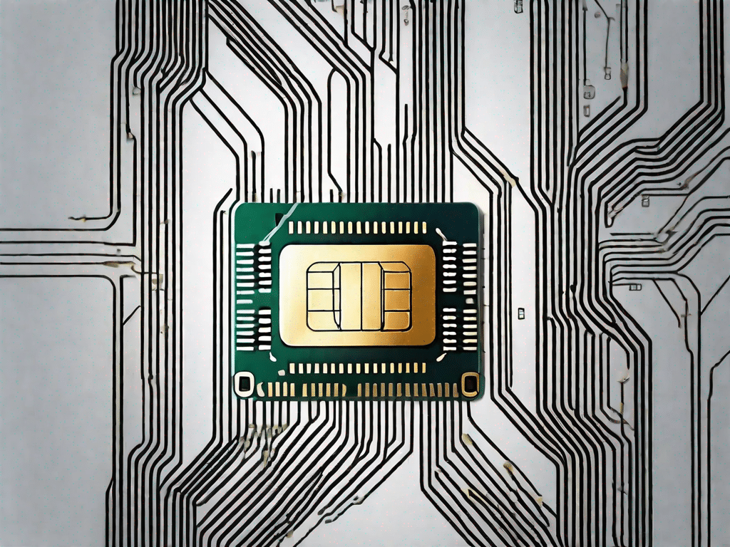 A microchip embedded in a sim card