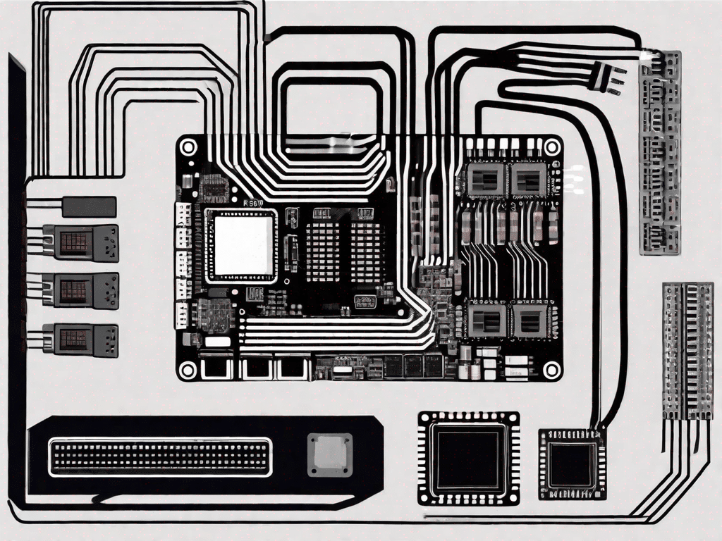 A pci express card with various tech components like chips and circuits