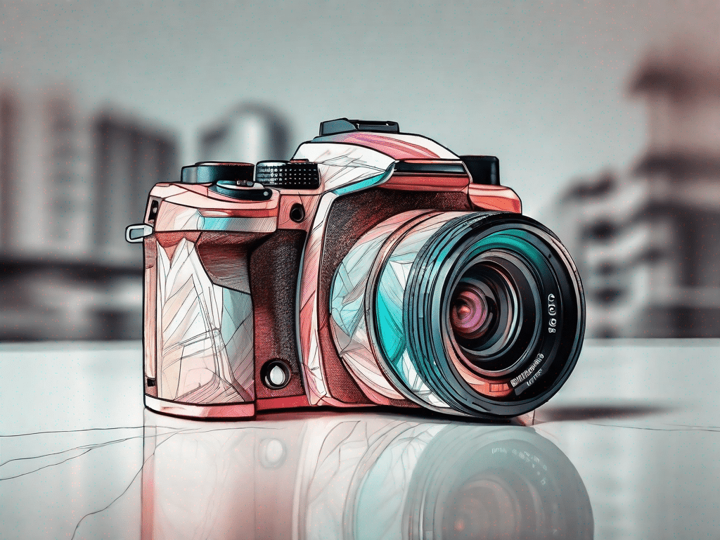 A camera with a vibrant