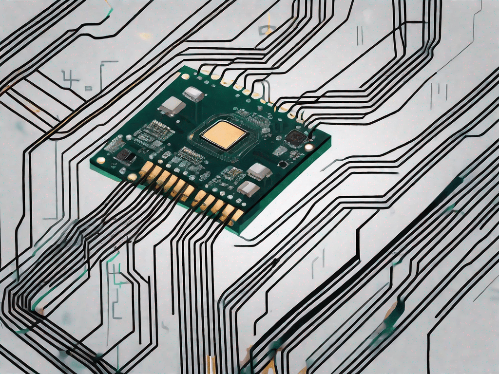 A circuit board with highlighted dram modules