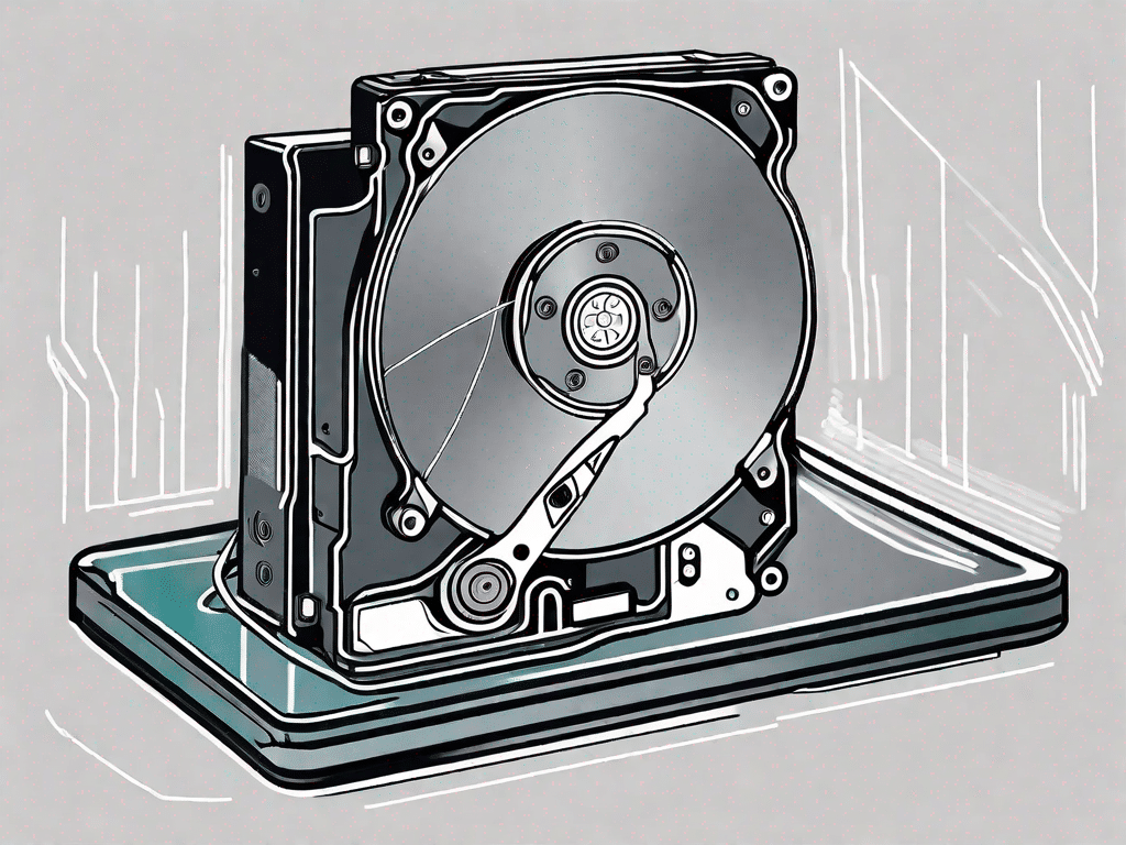 A computer hard disk being physically separated from a computer system