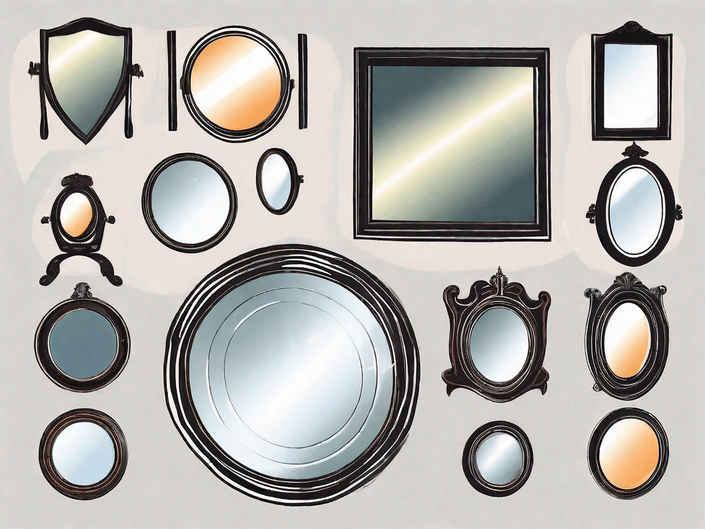 Various types of mirrors including a flat mirror