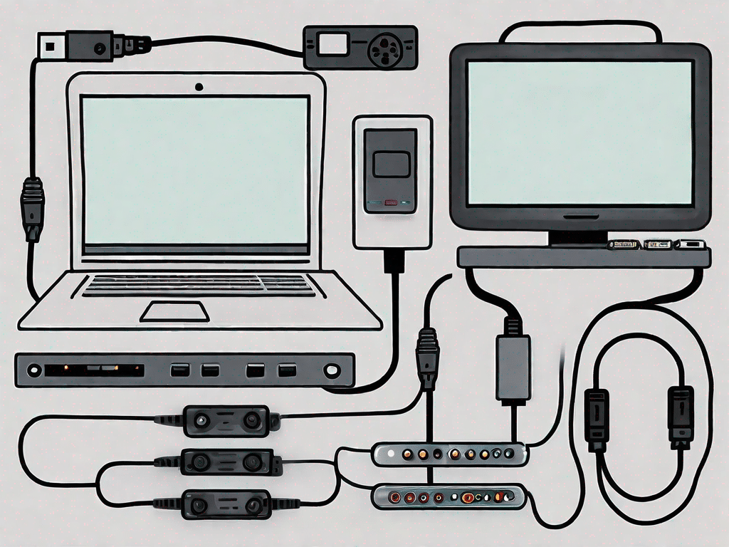 Various electronic devices like a laptop